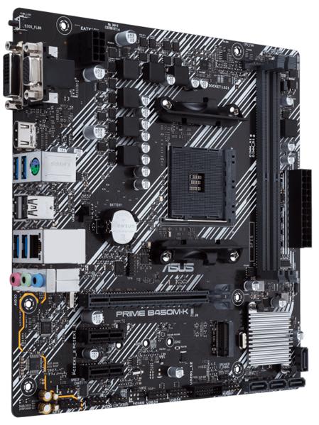 Материнская палата ASUS PRIME B450M-K II, Socket AM4, B450, 2*DDR4, D-Sub+DVI+HDMI, SATA3 + RAID, Audio, Gb LAN, USB 3.2*6, USB 2.0*6, COM*1 header (w/o cable), mATX ; 90MB1600-M0EAY0, 3 year (зпмятия)