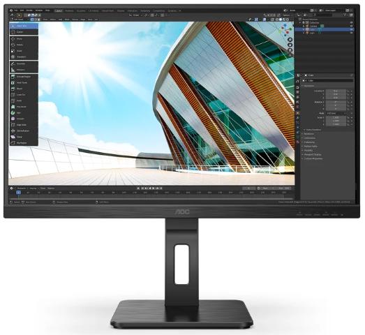 Монитор 27" AOC 27P2Q 1920x1080 75Hz IPS LED 16:9 4ms D-Sub DVI HDMI DP 4*USB3.2 50M:1 1000:1 178/178 250cd HAS Pivot Tilt Swivel Speakers Black