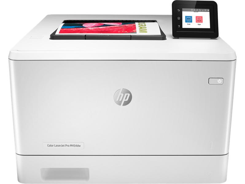 Принтер HP Color LaserJet Pro M454dw Printer (A4,600x600dpi,27(27)ppm,ImageREt3600,512Mb,Duplex, 2trays 50+250,USB 2.0/GigEth/WiFi/Bluetooth/Easy-access USB port,AirPrint, PS3, 1y warr, 4Ctgs1200pages in box)