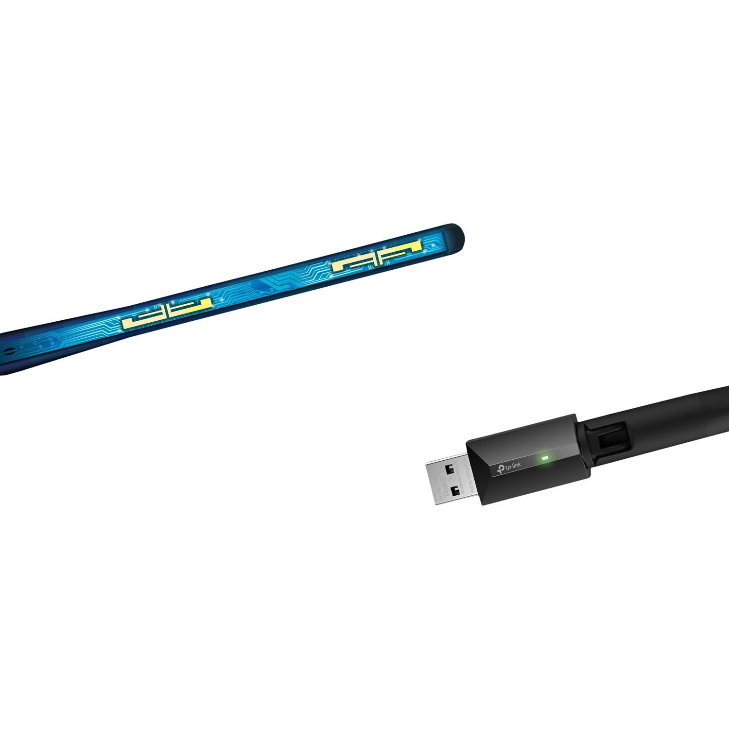  TP-Link Archer T3U Plus, AC1300 Двухдиапазонный Wi Fi USB адаптер высокого усиления, до 400 Мбит/с на 2,4 ГГц + до 867 Мбит/с на 5 ГГц, 1 внешняя антенна, USB 3.0