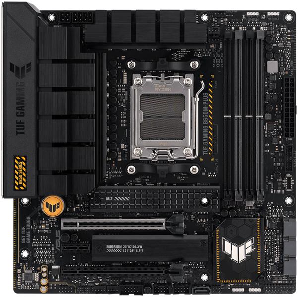 Материнская плата ASUS TUF GAMING B650M-PLUS, Socket AM5, B650, 4*DDR5, HDMI+DP, 4xSATA3 + RAID, M2, Audio, Gb LAN, USB 3.2, USB 2.0, mATX; 90MB1BF0-M0EAY0