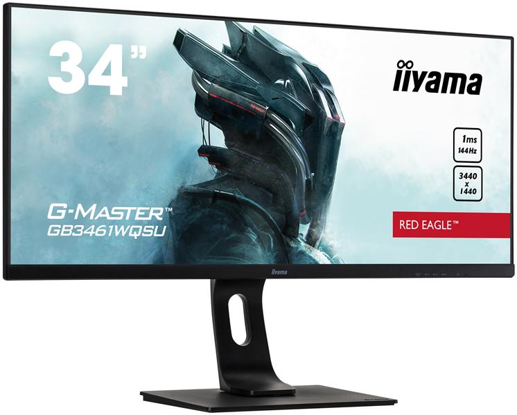 Монитор 34" Iiyama G-MASTER GB3461WQSU-B1 3440x1440@144Гц IPS LED 21:9 1ms 2*HDMI DP 2*USB3.0 80M:1 1000:1 178/178 350cd HAS Tilt Swivel Speakers Black