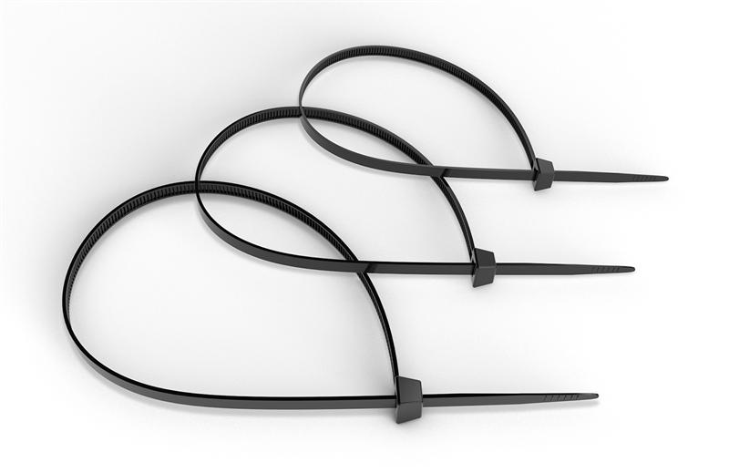  Cabeus GTOUT-370 Стяжка нейлоновая неоткрывающаяся, безгалогенная (halogen free), 370x3.6мм, черная, outdoor (для использования от -40 до +85 C), устойчивая к UV, (100 шт)