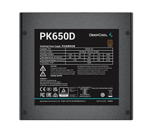 Блок питания Deepcool PK650D (ATX 2.4, 650W, PWM 120mm fan, Active PFC+DC to DC, 80+ BRONZE) RET