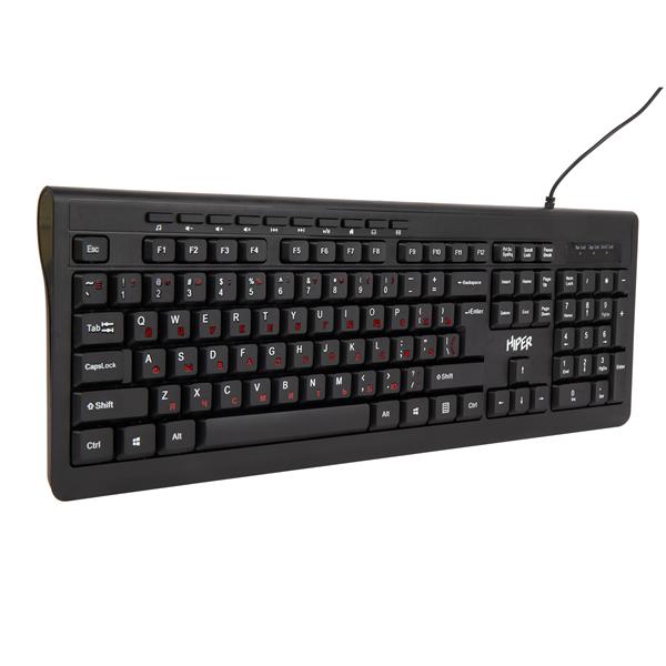 Клавиатура HIPER WIRED KEYBOARD OK-2000, USB, 117, 1.5m, black