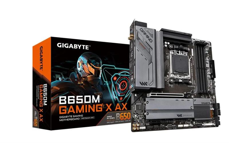 Материнская плата GIGABYTE B650M GAMING X AX, AM5, B650, 4*DDR5, DP+HDMI,  4 SATA 6 Гб/с, M2, Audio, Gb LAN, USB 3.2, USB 2.0, Type-C, COM*1 header, mATX