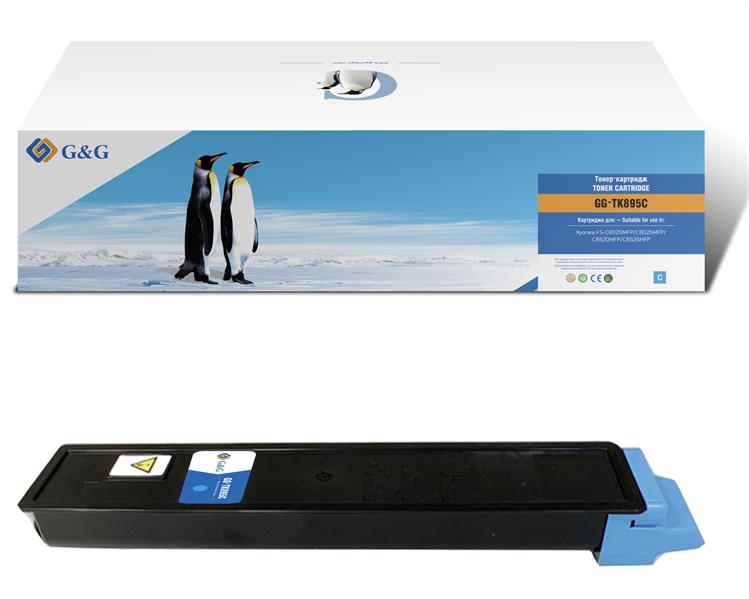 Тонер-картридж G&G toner cartridge for Kyocera FS-C8020MFP/8025MFP/8520MFP/8525MFPcyan 6 000 pages with chip TK-895C  1T02K0CNL0