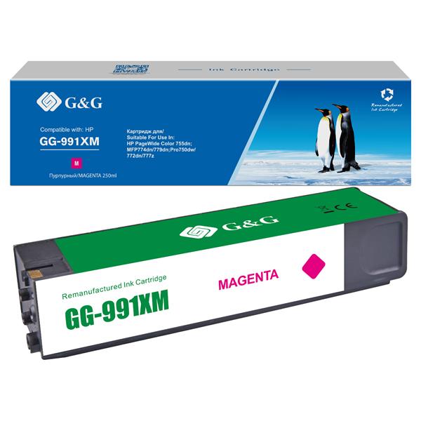 Картридж Cartridge G&G 991X дляHP PageWide Managed, (16 000стр.), пурпурный (аналог X4D13AC,M0K10XC,M0J94AE)