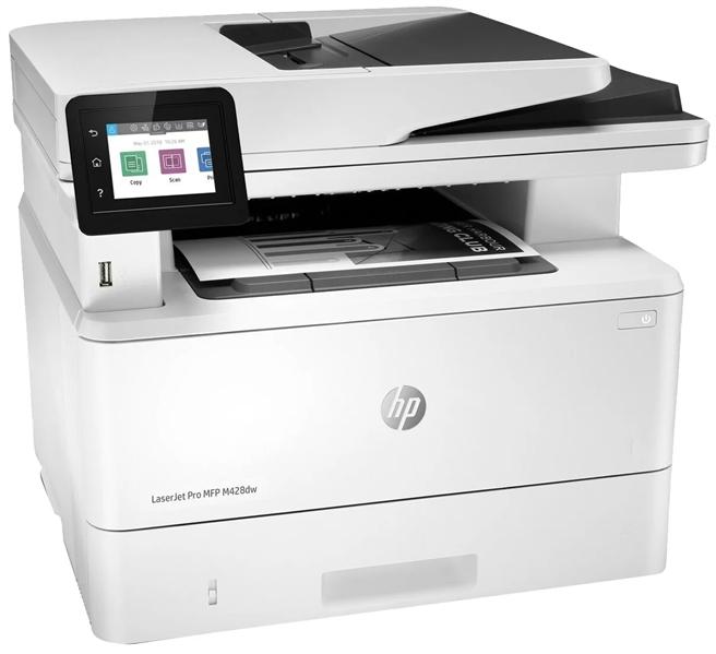 Лазерное многофункциональное устройство HP LaserJet Pro MFP M428dw (p/c/s,  A4, 38 ppm, 512Mb, Duplex, 2 trays 100+250,ADF 50, USB 2.0/GigEth/Dual-band WiFi with Bluetooth Low Energy , repl. F6W16A) (существенное повреждение коробки)