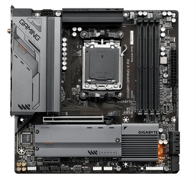 Материнская плата GIGABYTE B650M GAMING X AX, AM5, B650, 4*DDR5, DP+HDMI,  4 SATA 6 Гб/с, M2, Audio, Gb LAN, USB 3.2, USB 2.0, Type-C, COM*1 header, mATX