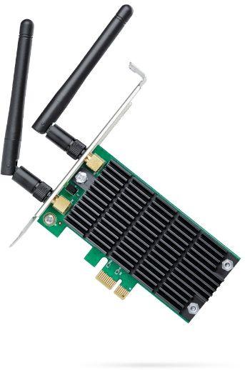  TP-Link Archer T4E, AC1200 Двухдиапазонный Wi-Fi адаптер PCI Express, до 300 Мбит/с на 2,4 ГГц + до 867 Мбит/с на 5 ГГц, 2 внешние антенны с высоким коэффициентом усиления