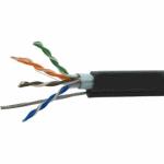  Кабель IRBIS FTP Кат.5e 4 пары, 0.50мм, медь, 24AWG, PE 305м, черный, внешний с тросом 1.2mm на катушке