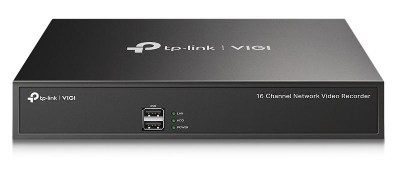  TP-Link VIGI NVR1016H, 16-канальный сетевой видеорегистратор, до 8 МП, до 80 Мбит/с (до 16 каналов), 1 интерфейс SATA (HDD до 10 ТБ), 12 V DC 1,5 А, 2 порта USB 2.0, 1 порт VGA, 1 порт HDMI