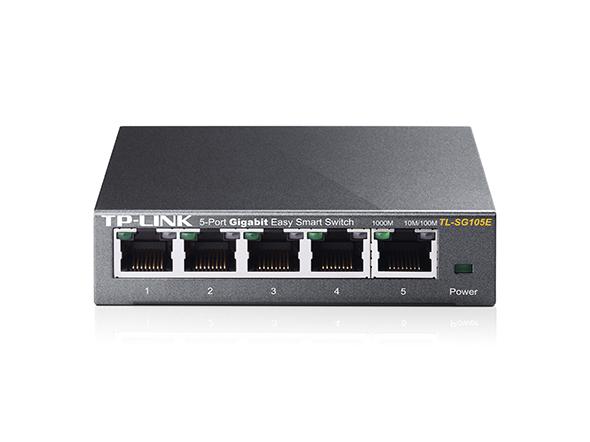  TP-Link 5-портовый гигабитный настольный Easy Smart коммутатор, 5 портов RJ45 10/100/100 Мбит/с, VLAN на базе MTU/порта/тэга, QoS, IGMP Snooping