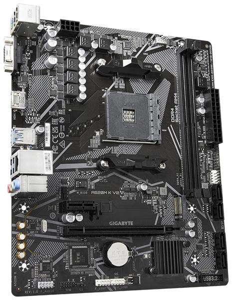 Материнская плата GIGABYTE A520M K V2, AM4, A520, 2*DDR4, D-SUB+HDMI,  4 SATA 6 Гб/с, M2, Audio, Gb LAN, USB 3.2, USB 2.0, mATX