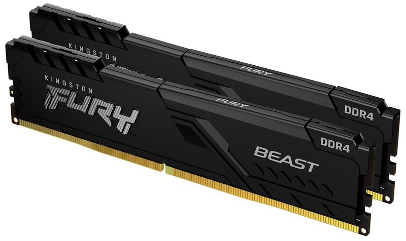 Оперативная память Kingston 32GB 3200MHz DDR4 CL16 DIMM (Kit of 2) 1Gx8 FURY Beast Black, 1 year