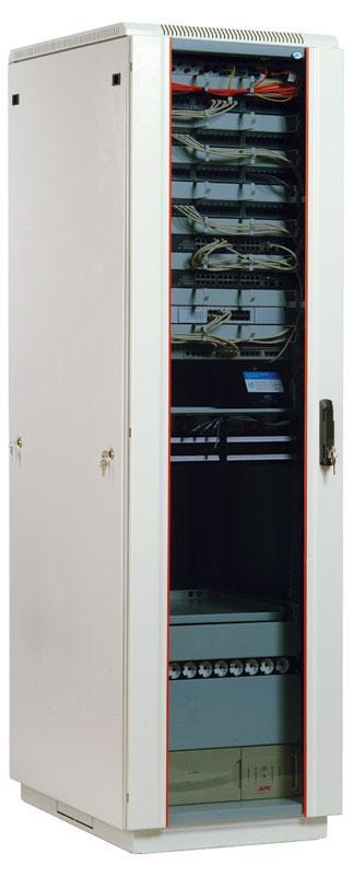 Шкаф состоит из: 11276815111, 21186800001 Шкаф телекоммуникационный напольный 27U (600x800) дверь стекло (2 места)