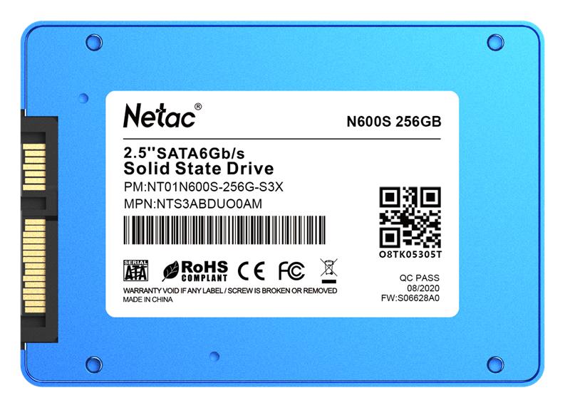 Ssd накопитель Netac SSD N600S 256GB 2.5 SATAIII 3D NAND, 7mm, R/W up to 540/490MB/s, TBW 140TB, 5y wty