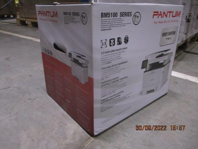 Лазерное многофункциональное устройство Pantum BM5100FDW, P/C/S/F, Mono laser, А4, 40 ppm (max 100000 p/mon), 1.2 GHz, 1200x1200 dpi, 512 MB RAM, Duplex, DADF50, paper tray 250 pages, USB, LAN, WiFi, star (существенное повреждение коробки)