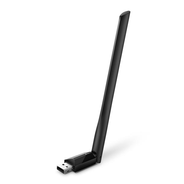  TP-Link Archer T2U Plus, AC600 Двухдиапазонный Wi Fi USB адаптер высокого усиления, до 200 Мбит/с на 2,4 ГГц + до 433 Мбит/с на 5 ГГц, 1 внешняя антенна с высоким коэффициентом усиления, USB 2.0