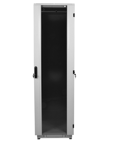  Шкаф телекоммуникационный напольный 42U (800x800) дверь стекло, цвет черный