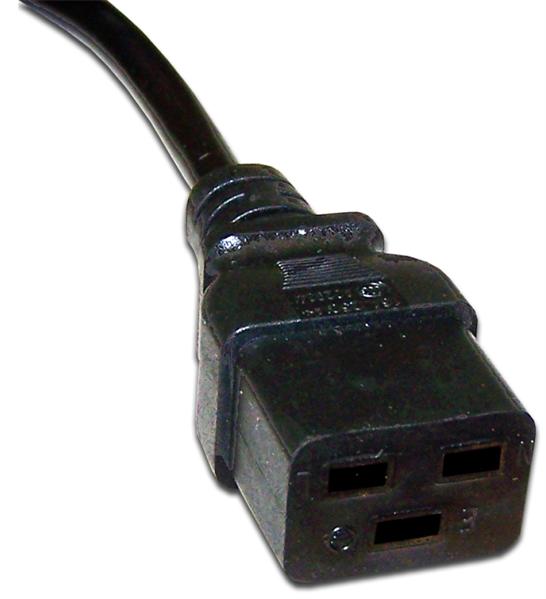  Шнур питания C19-Schuko угловая, 3х1.5, 220В, 16А, черный, 3 метра