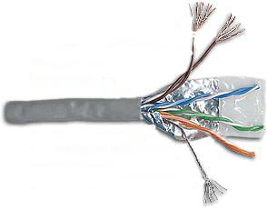  Кабель LANMASTER SSTP, 4 пары, кат. 7,  600Mhz, PVC, серый, 305 м