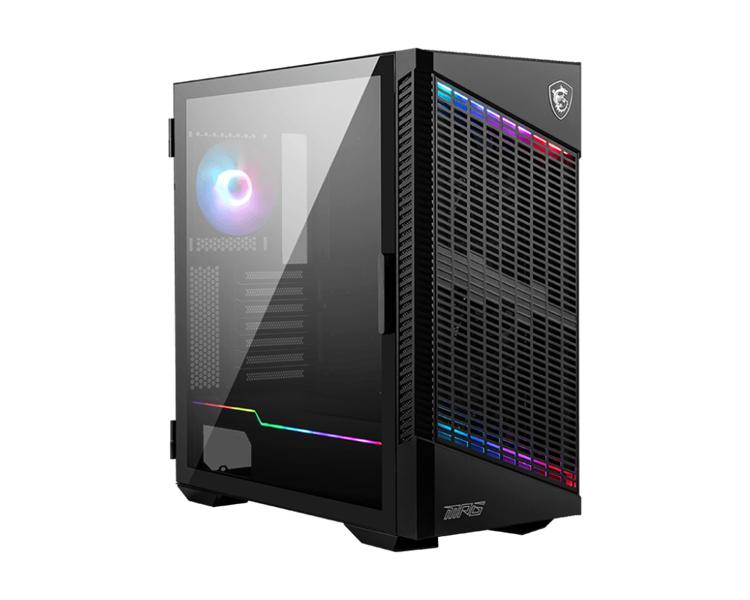 Корпус MSI MPG VELOX 100P AIRFLOW, ATX, BLACK, WINDOW, 2x3.5", Compatible with 2.5" (Max up to 4x2.5"), 1xUSB 3.2 Type-C, 2xUSB 3.2 Gen 1, FRONT 3x120mm, REAR 1x120mm ARGB