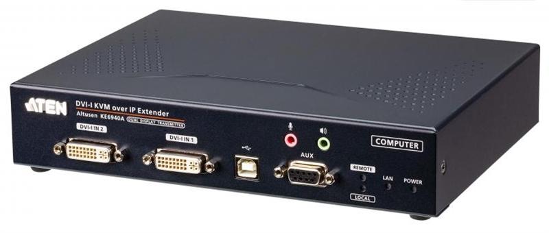 Передатчик DVI-I Dual Display KVM over IP transmitter (Ethernet + Optical)