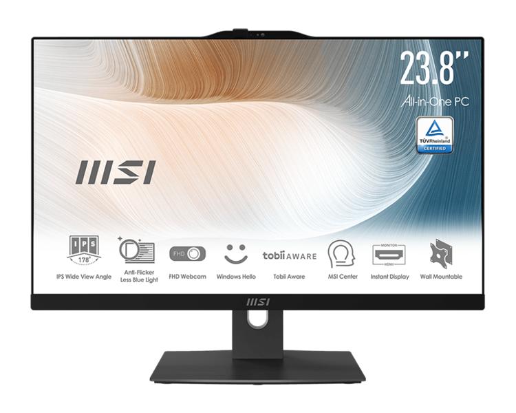 Моноблок MSI Pro Modern AM242P 12M AiO 23,8" FHD (1920x1080)IPS AG Non-touch, Core i7-1260P (2.1GHz), 16Gb DDR4(2x8Gb), 512GB SSD M.2, Intel UHD, WiFi, BT, camera, WirelessKB&mouse Eng/Rus, Win11Pro Rus,1y