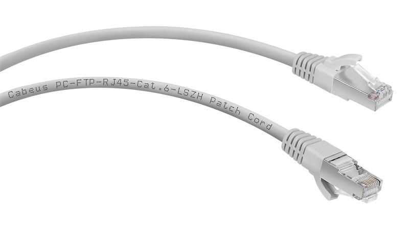 Патч корд Cabeus PC-FTP-RJ45-Cat.6-2m-LSZH Патч-корд F/UTP, категория 6, 2xRJ45/8p8c, экранированный, серый, LSZH, 2м
