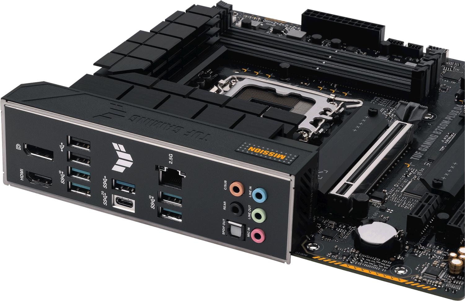 Материнская плата ASUS TUF GAMING B760M-PLUS D4, LGA1700, B760, 4*DDR4, HDMI+DP, 4xSATA3 + RAID, M2, Audio, Gb LAN, USB 3.2, USB 2.0, mATX; 90MB1DI0-M0EAY0