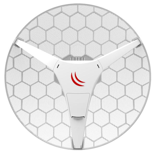 Точка доступа MikroTik LHG 60G (60GHz antenna, 802.11ad wireless, four core 716MHz CPU, 256MB RAM, 1x Gigabit LAN, RouterOS L3, POE, PSU) for use as CPE in Point -to-Multipoint setups for connections up to 800m