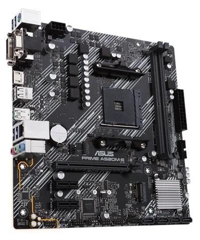 Материнская плата ASUS PRIME A520M-E,  Socket AM4, A520, 2*DDR4, D-Sub+DVI+HDMI, SATA3 + RAID, Audio, Gb LAN, USB 3.2*7, USB 2.0*6, COM*1 header (w/o cable), mATX ; 90MB1510-M0EAY0