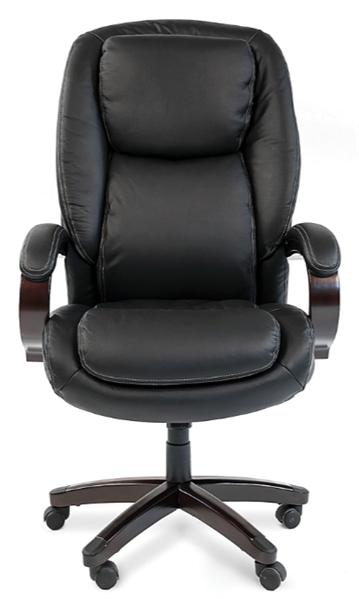  Офисное кресло Chairman 408 Россия  кожа+PU черн.
