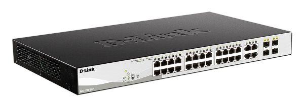 Коммутатор D-Link DGS-1210-28P/F3A, PROJ L2 Smart Switch with  24 10/100/1000Base-T ports and 4 1000Base-T/SFP combo-ports (24 PoE ports 802.3af/802.3at (30 W), PoE Budget 193 W).8K Mac address, 802.3x Flow Con