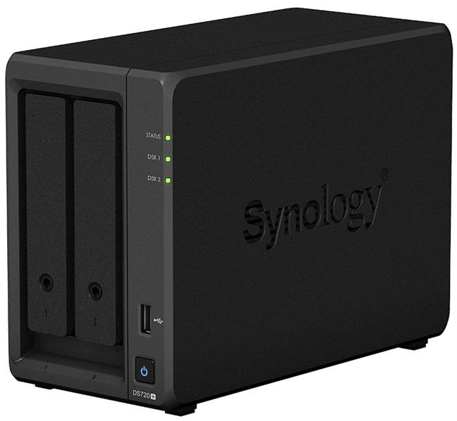 Система хранения данных 'Synology QC2,0GhzCPU/2GB(upto6)/RAID0,1,10,5,6/up to 2HDDs SATA(3,5' or 2,5')(upto 7 with DX517)/2xUSB3.0/2GigEth/iSCSI/2xIPcam(up to40)/1xPS/3YW (repl DS718+)'