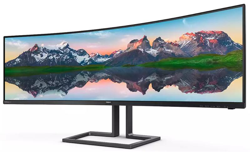 Монитор 49" Philips 498P9Z изогнутый*1800  5120x1440@165Hz VA W-LED 32:9 4ms HDMI DP 4*USB3.2 80M:1 178/178 550cd 3000:1 2*Speakers 5W Tilt HAS Swivel Black