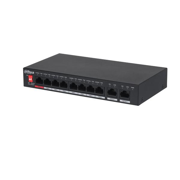 Коммутатор DAHUA DH-PFS3010-8ET-96, 10-Port Unmanaged Desktop Switch with 8-Port PoE