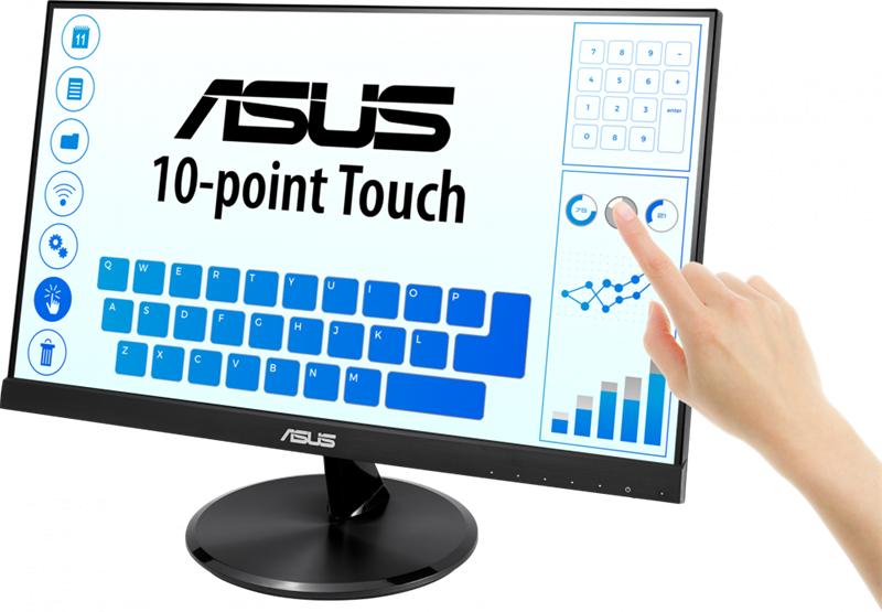 Монитор ASUS 21.5" VT229H Touch IPS LED, 1920x1080, 5ms, 250cd/m2, 178°/178°, 100mln:1,  D-SUB, HDMI, USB, Speakers, Tilt, VESA, Black, 90LM0490-B01170 3 years