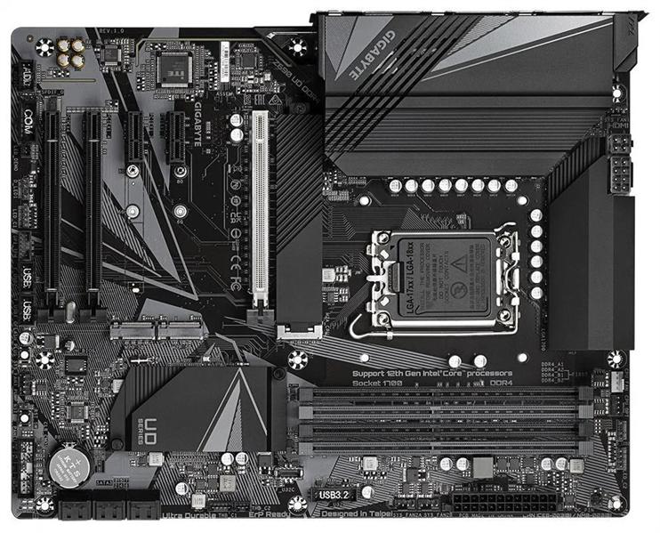 Материнская плата GIGABYTE Z690 UD DDR4, LGA1700, Z690, 4*DDR4, HDMI+DP, 6 SATA 6 Гб/с+ RAID,M2, Audio, Gb LAN, Type-C, USB 3.2, USB 2.0, COM*1 header, ATX