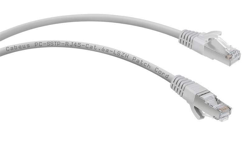  Cabeus PC-SSTP-RJ45-Cat.6a-3m-LSZH Патч-корд S/FTP, категория 6а (10G), 2xRJ45/8p8c, экранированный, серый, LSZH, 3м