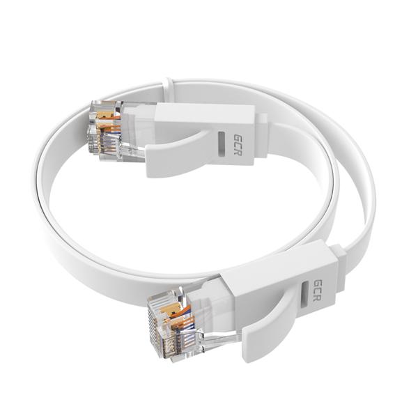 GCR Патч-корд  3.0m, кат.6, PROF, плоский, прямой, UTP, медь, белый, 30 AWG, ethernet high speed 10 Гбит/с, RJ45, T568B (LNC62)