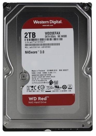 Жесткий диск Western Digital HDD SATA-III  2Тb Red for NAS WD20EFAX, 5400 rpm, 256MB buffer, 1 year