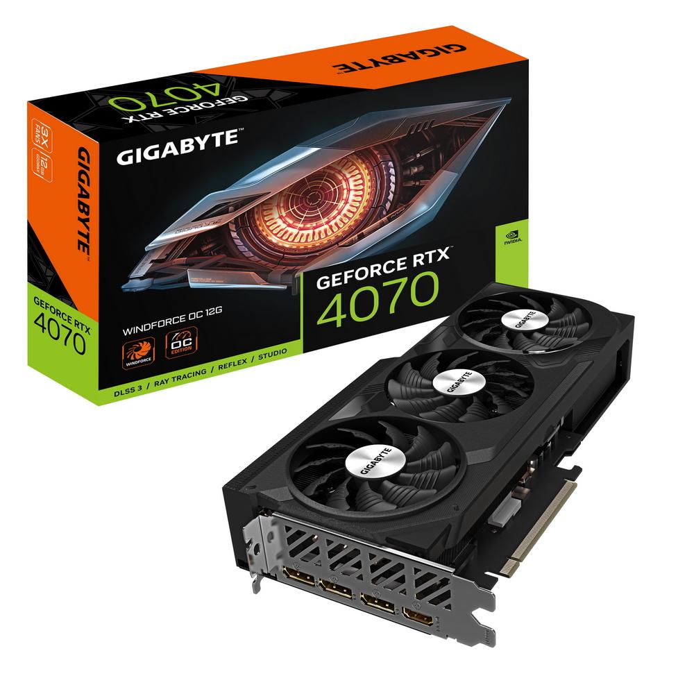 Видеокарта GIGABYTE RTX4070 WINDFORCE OC 12GB//RTX4070, HDMI, DP*3, 12G,D6X