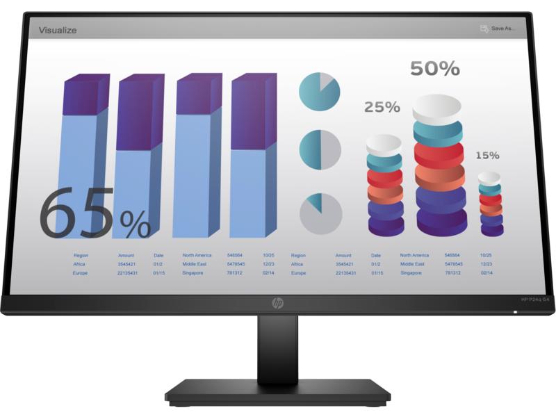 Монитор HP P24q G4 23,8 Monitor 2560x1440 QHD, IPS, 16:9, 250 cd/m2, 1000:1, 5ms, 178°/178°, HDMI, VGA, Plug-and-Play, height, Black (нет евровилки, опция)