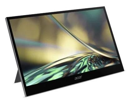 Монитор 15,6'' ACER PM168QKTsmiuu   OLED     UltraThin Silver 10 point MultiTouch, 16:9, OLED, 3840x2160, 1ms, 400cd, 60Hz, 1xMiniHDMI + 2xType-C(20W), 1Wx2,  HDR 400, Delta E<2