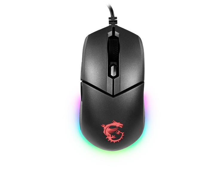 Мышь  проводная Gaming Mouse MSI Clutch GM11, Wired, DPI 5000, symmetrical design, RGB lighting, Black