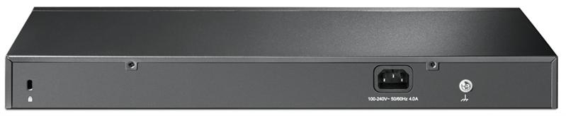  TP-Link JetStream™ 28-портовый гигабитный Smart коммутатор с 24 портами PoE+, 24 гигабитных порта PoE+, 4 гигабитных SFP-слота, 802.3at/af, бюджет PoE — 250 Вт, стальной корпус 1U 19"