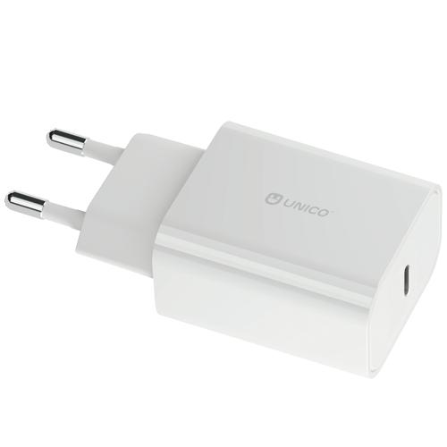  Unico Сетевое ЗУ, 20W, 2xUSB-C, вх 2,4А, вых 5V/3A,9V/2.22A,12V/1.67A(PD20W), защита от КЗ, PowerDelivery , белый, RTL BOX